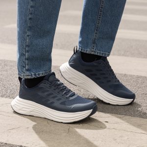 Men's Walking Running Tennis Sneakers with Thick Cushioning Midsole & Non-Slip Sole - Low-Top Breathable Athletic Gym Workout Shoes Suitable for Jogging, Gym, Tennis, Walking - Comfortable Supportive Sneakers