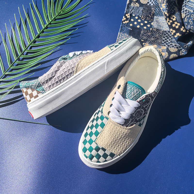 Versatile and Trendy Spliced Canvas Low-top Shoes, Light Luxury Vintage Style, Fashionable for Couples, Comfortable and Lightweight, Wear-resistant and Anti-slip, with a Simple and Stylish Design. Suitable for Students, Casual Skate Shoes, Unisex - Image 5