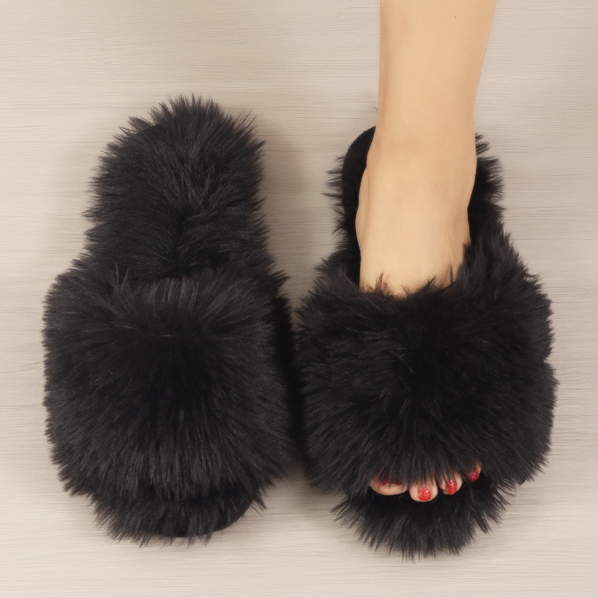 Ladies' Slip-On Indoor Footwear - Extremely Soft Long Plush Faux Fur Look, Non-Skid Bottom - Perfect for Year-Round Use in Living Room, Bedroom, Spa Relaxation Footwear - A Must-Have Cozy Attire for Women, Stylish Home Accent, Comfortable Padding - Image 4