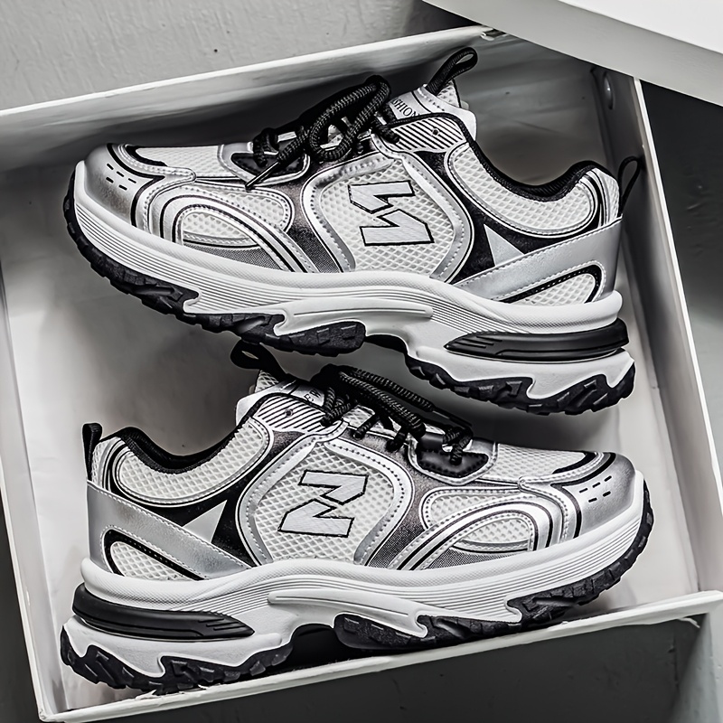 Breathable Men'S Casual Sneakers, Suitable for Comfortable Wear for All Year Round, Lace-Up Design, Low Top, Road Running Shoes, Suitable for All Seasons, Traveling, Running, Outdoor, Skateboarding Shoes, Shoes for Men, Men Shoes - Image 5
