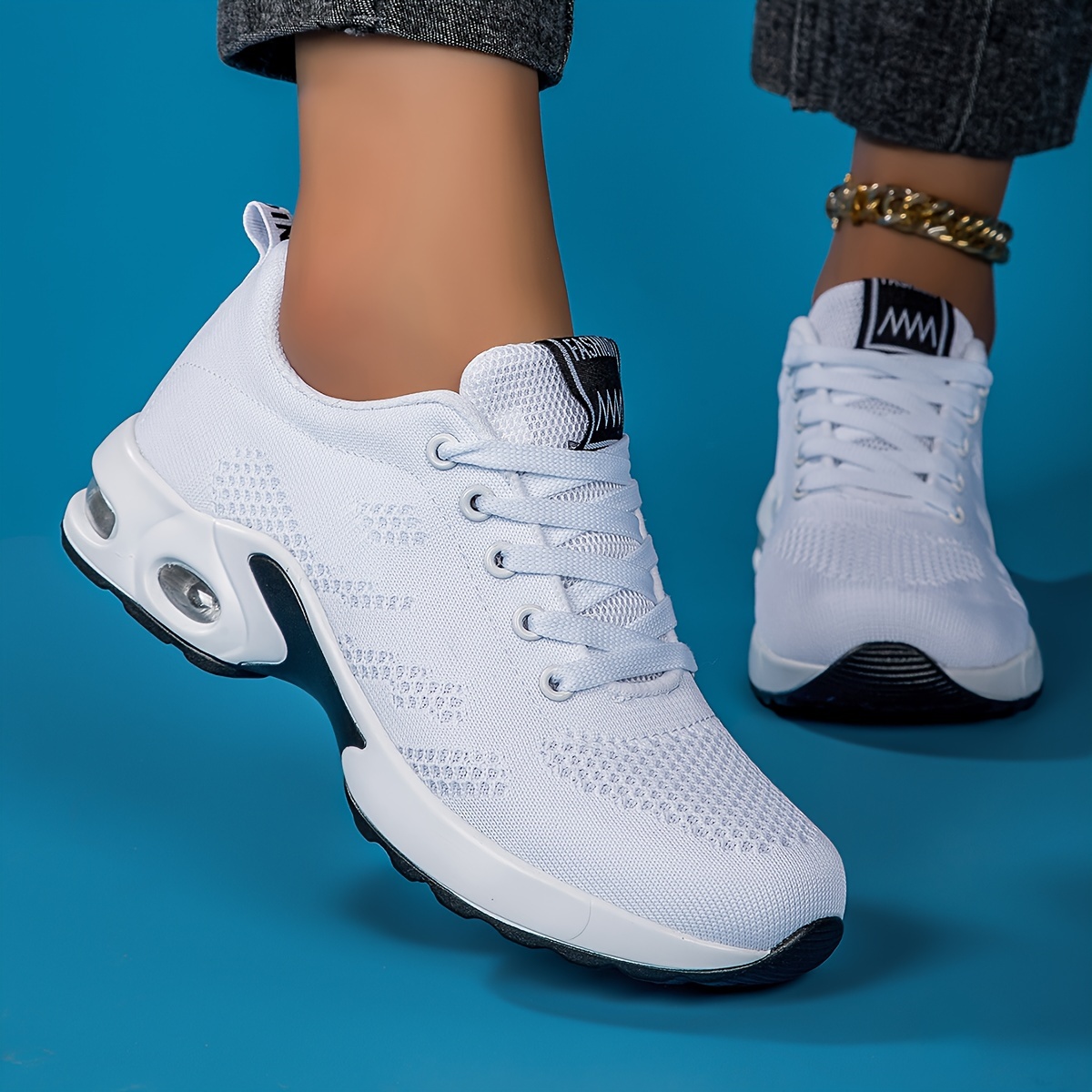 New Spring And Summer Women'S Breathable Mesh Sneakers 2026, Featuring Air-Cushioned Casual Shoes with Thick Soles, Suitable for Dance, Fitness Cross-Training, Road Running, Lightweight And Comfortable Soft-Soled Travel Shoes, Hiking Shoes - Image 4