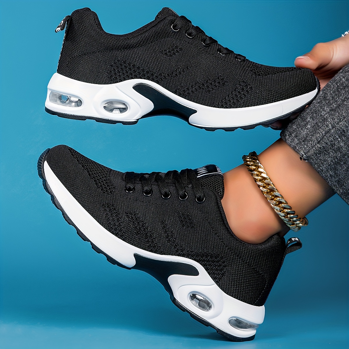 New Spring And Summer Women'S Breathable Mesh Sneakers 2026, Featuring Air-Cushioned Casual Shoes with Thick Soles, Suitable for Dance, Fitness Cross-Training, Road Running, Lightweight And Comfortable Soft-Soled Travel Shoes, Hiking Shoes - Image 3