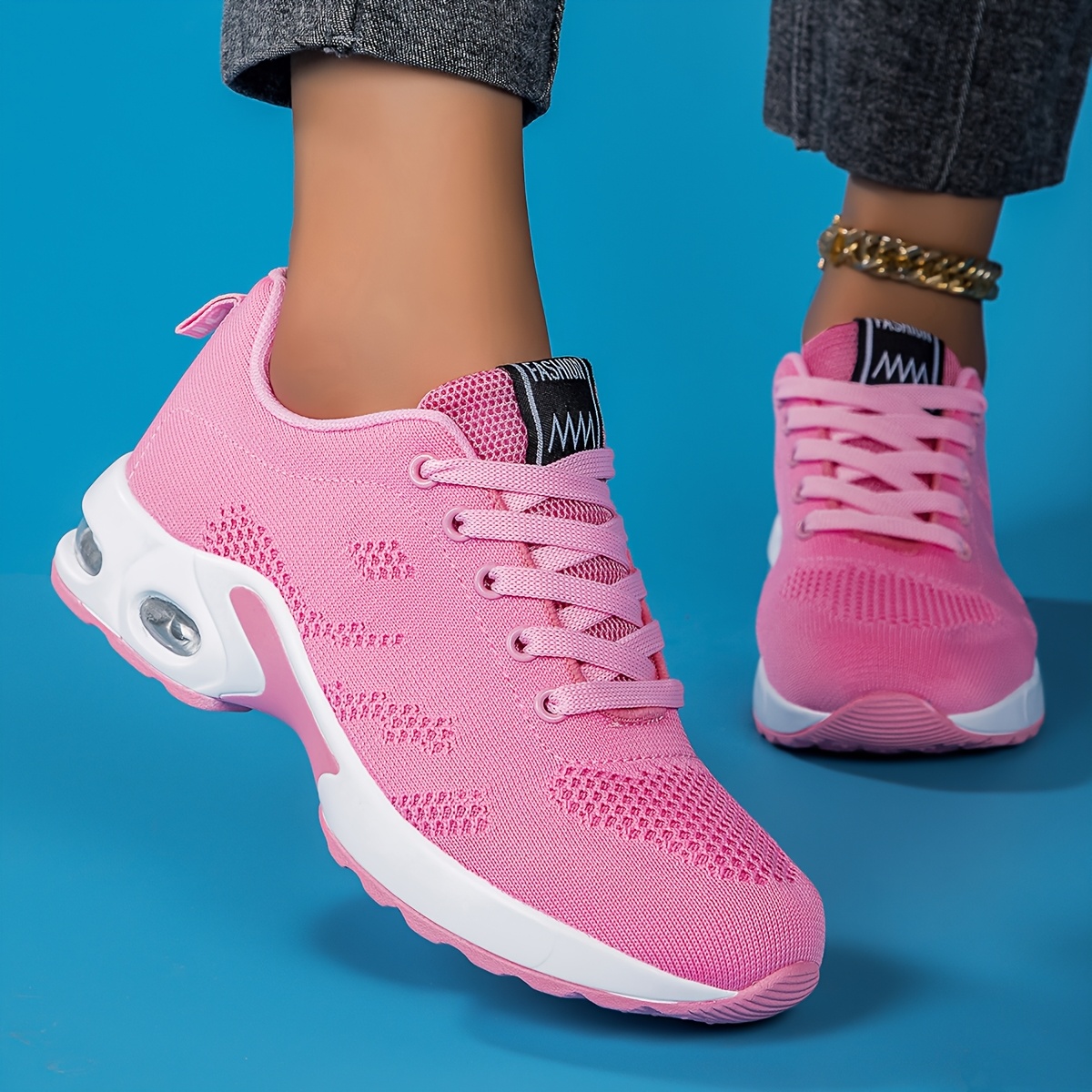 New Spring And Summer Women'S Breathable Mesh Sneakers 2026, Featuring Air-Cushioned Casual Shoes with Thick Soles, Suitable for Dance, Fitness Cross-Training, Road Running, Lightweight And Comfortable Soft-Soled Travel Shoes, Hiking Shoes - Image 8