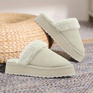Men'S Winter Slippers, Stylish And Warm Lined Indoor And Outdoor Footwear, Non-Slip Fluffy Soft Home Slippers
