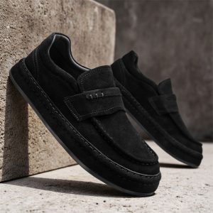 Men'S Autumn Slip-on Low-Top Comfortable Sports Casual Shoes | Canvas Upper, Rubber Sole, Fabric Lining, Round Toe, Solid Color
