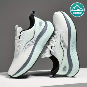 Men'S Casual Running Shoes, High-Performance Racing Competition Test Shoes, Fabric Comfortable Lining, Breathable Mesh Athletic Shoes, Suitable for Gym Training, Outdoor Hiking And Travel