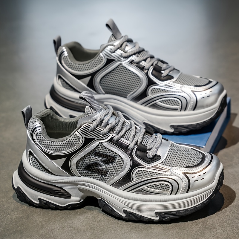 Breathable Men'S Casual Sneakers, Suitable for Comfortable Wear for All Year Round, Lace-Up Design, Low Top, Road Running Shoes, Suitable for All Seasons, Traveling, Running, Outdoor, Skateboarding Shoes, Shoes for Men, Men Shoes - Image 2