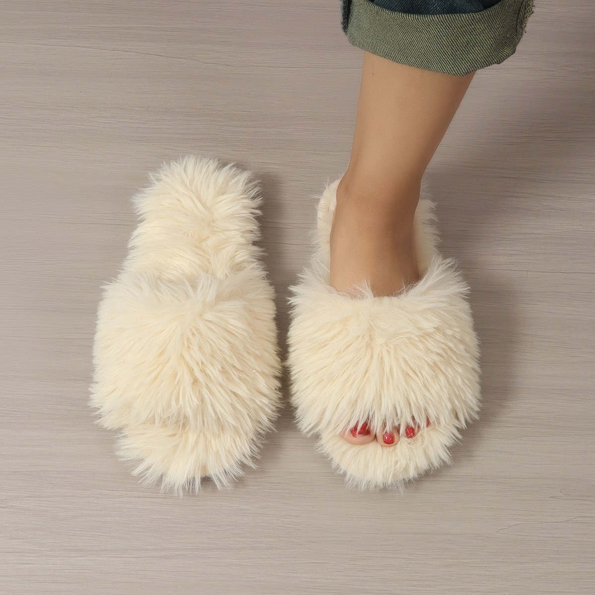 Ladies' Slip-On Indoor Footwear - Extremely Soft Long Plush Faux Fur Look, Non-Skid Bottom - Perfect for Year-Round Use in Living Room, Bedroom, Spa Relaxation Footwear - A Must-Have Cozy Attire for Women, Stylish Home Accent, Comfortable Padding - Image 10